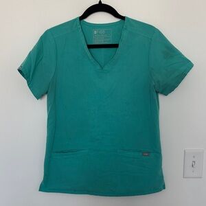 Figs Women's Casma Aqua Short Sleeve Scrub Top - Size S